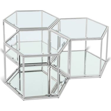 Sei 3 Piece Coffee Table In Chrome