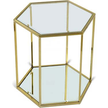 Sei End Table In Brushed Gold