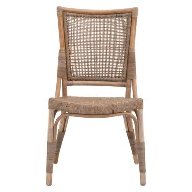 Luna Dining Chair In Matte Gray Rattan - Set of 2