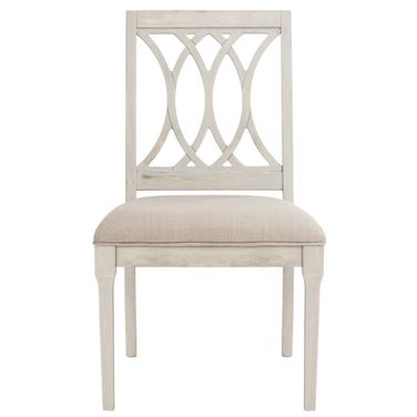 Selena 19 Inch Linen Side Chair in Beige Set of 2