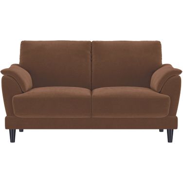 Selma Velvet Upholstered Crescent Arm Loveseat In Rust
