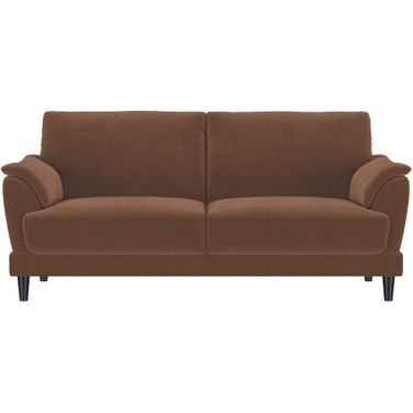 Selma Velvet Upholstered Crescent Arm Sofa In Rust