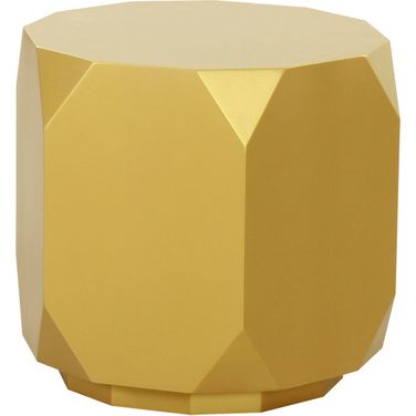 Selva Wood Finish Side Table In Gold