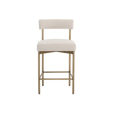 Seneca Counter Stool In Danny Ivory and Antique Brass