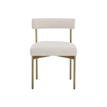 Seneca Dining Chair Set of 2 In Danny Ivory and Antique Brass