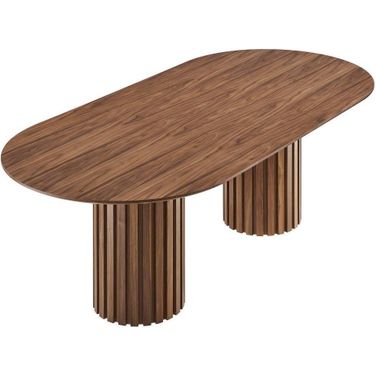 Senja Walnut 95 Inch Oval Dining Table