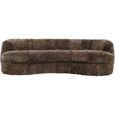 Sennon Plush Upholstery Single Cushion Modern Luxury Design 98 Inch Curved Sofa In Mocha