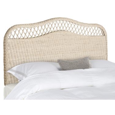 Sephina White Washed Queen Rattan Headboard
