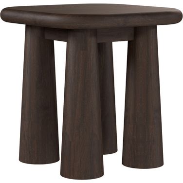 Sequoia Oak Veneer Modern 22 Inch Round End Table In Mocha