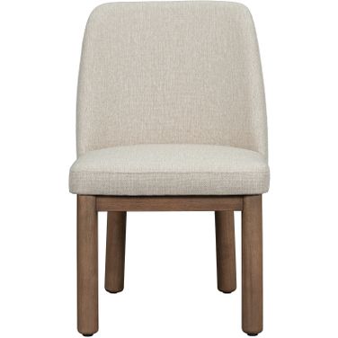 Sequoia Upholstered Polyester Oak Modern Design Dining Chair In Beige and Brown