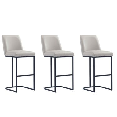 Serena Barstool Set of 3 In Light Grey