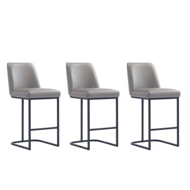 Serena Counter Stool Set of 3 In Grey