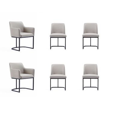 Serena Dining Chair Set of 6 In Light Grey