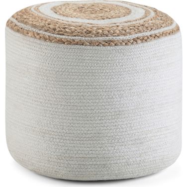 Serena Round Braided Pouf In Natural