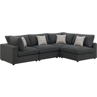 Serene 4 piece Upholstered Modular Sectional Charcoal