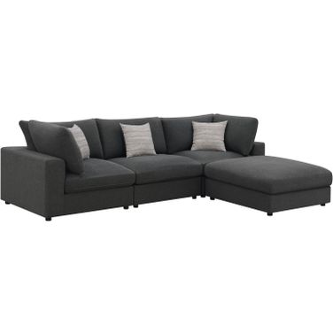 Serene 4-piece Upholstered Modular Sectional Charcoal