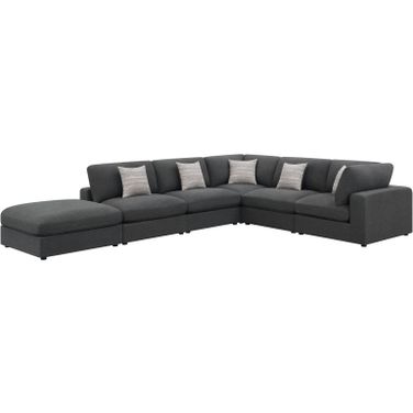 Serene 6-piece Upholstered Modular Sectional Charcoal