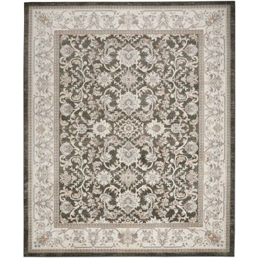 Serenity Home 7'10" x 9'10" Vintage Indoor Rug In Ivory Grey Blue