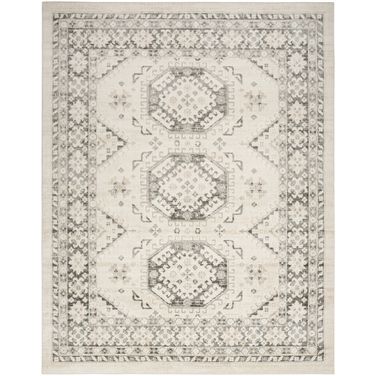 Serenity Home 7'10" x 9'10" Vintage Indoor Rug In Ivory Grey