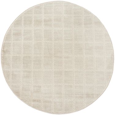 Serenity Home 8' x 8' Round Indoor Rug In Ivory and Cream