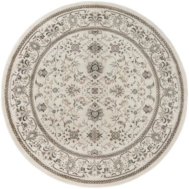 Serenity Home 8' x 8' Round Indoor Rug In Mocha and Ivory