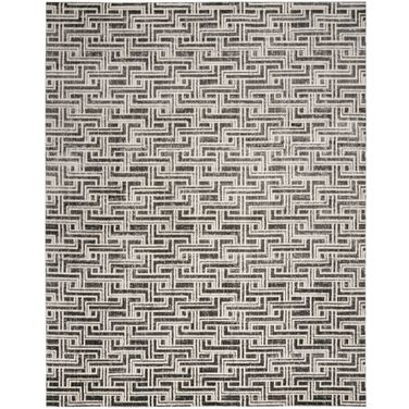 Serenity Home 9' x 12' Modern Indoor Rug In Grey and Ivory