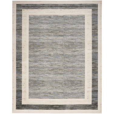 Serenity Home 9' x 12' Modern Indoor Rug In Grey and Ivory
