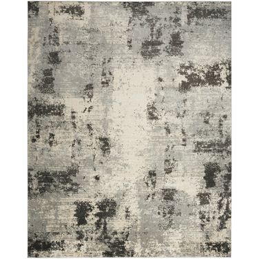 Serenity Home 9' x 12' Modern Indoor Rug In Ivory Grey