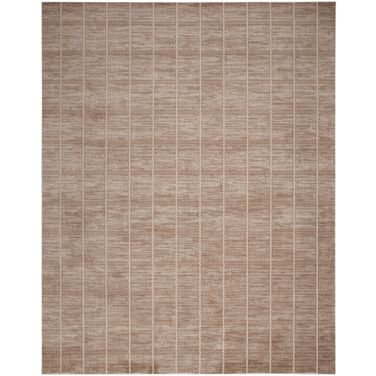 Serenity Home 9' x 12' Modern Indoor Rug In Mocha and Ivory