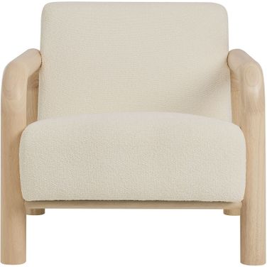 Sereno Boucle Accent Chair In Oak and Cream