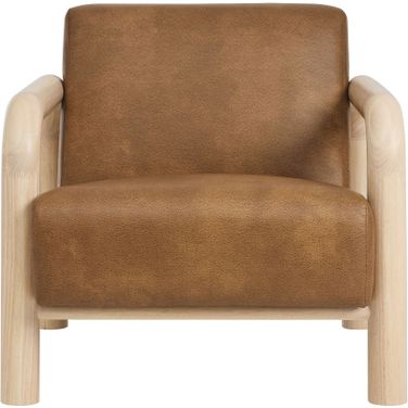 Sereno Vegan Leather Accent Chair In Canyon Oak