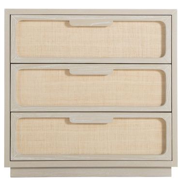Serini Nightstand In Cerused White and Natural Seagrass