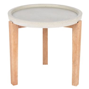 Serka Side Table in Natural and Light Grey