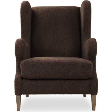 Serpentine Fabric Accent Chair In Brown