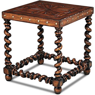 Serpentine Side Table In Brown