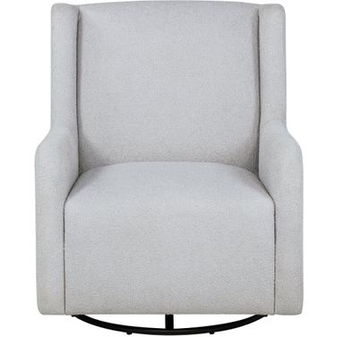 Serra Boucle Upholstered Swivel Glider Recliner In Dove Grey