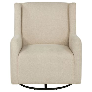 Serra Boucle Upholstered Swivel Glider Recliner In Sandy Beige