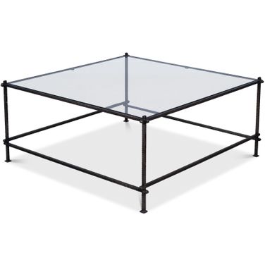 Serrated White Edge Iron Cocktail Table