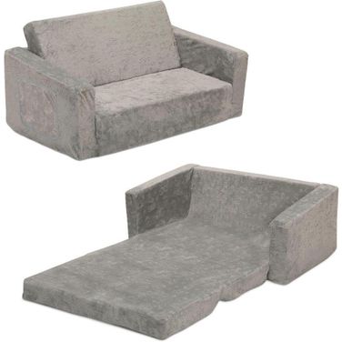 Serta Perfect Sleeper Extra Wide Convertible Sofa To Lounger - Comfy 2 In 1 Flip Open Couch Or Sleeper For Kids In Grey