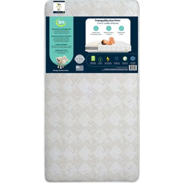 Serta Tranquility Eco Firm 2-Stage Premium Innerspring Crib and Toddler Mattress In White