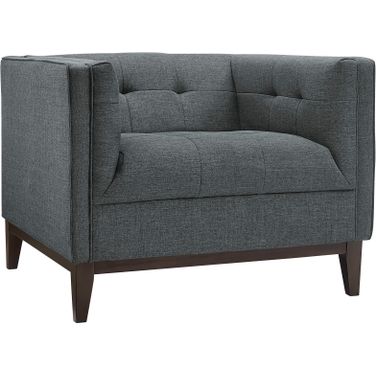 Serve Gray Upholstered Fabric Arm Chair