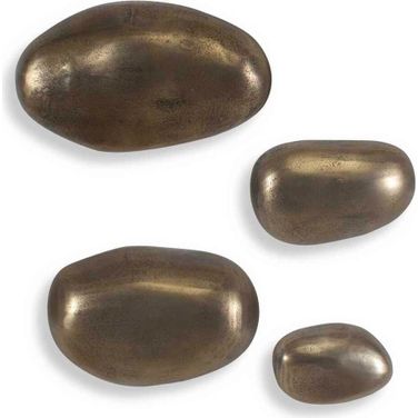Set In Stone Outdoor Wall Art Set of 4 In Brass