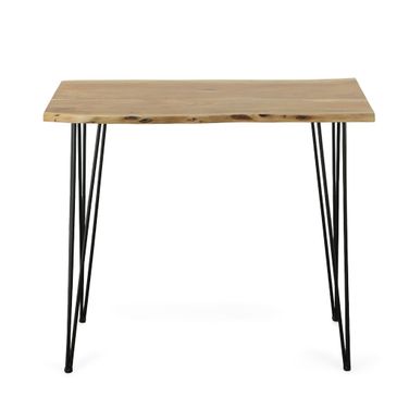 Seti Live Edge Bar Table In Natural Top In Black Base