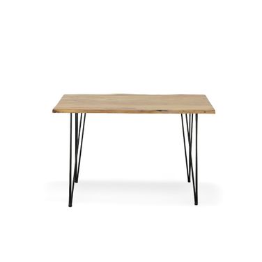 Seti Live Edge Dining Table In Natural Top In Black Base