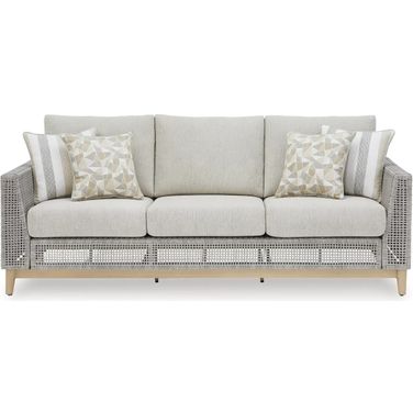Seton Creek Gray Outdoor Sofa With Cushion