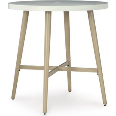 Seton Creek Outdoor Bar Table In Beige