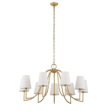 Seville 9 Light Chandelier In Gold and White