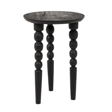 Seville Mango Wood Spindle Side Table In Black