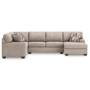 Newellen 3-Piece RAF Sectional With Chaise In Hemp