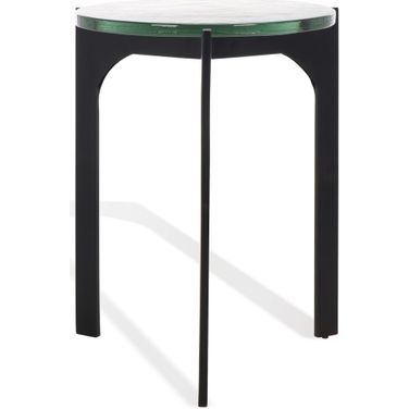 Seymour Cast Glass Accent Table In Clear and Black